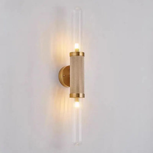 Art deco wall light in glass and gold metal with elegant design for interiors - vue 2 sur 9