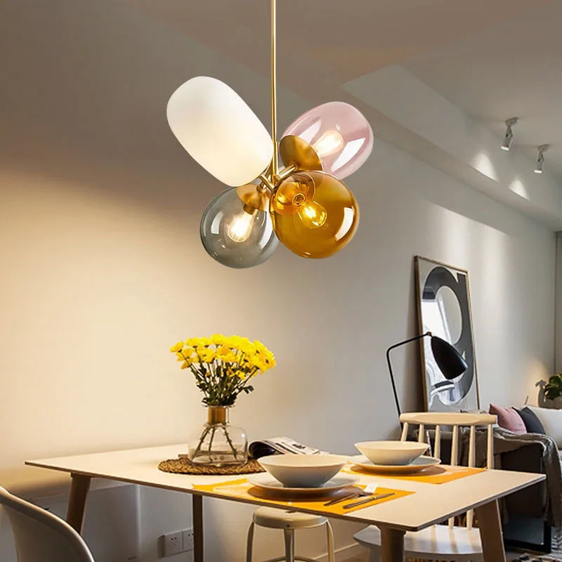 Modern glass chandelier for children's room decorative - vue 5 sur 7