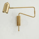 Industrial style adjustable wall light in black and gold