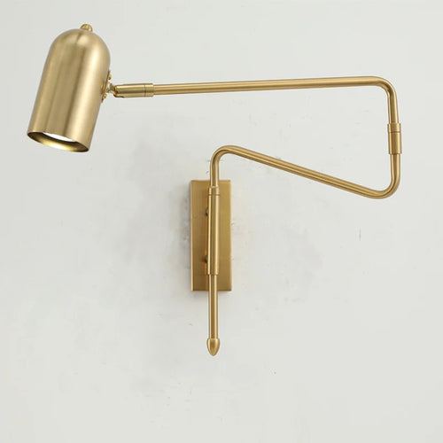 Industrial style adjustable wall light in black and gold - vue 6 sur 11