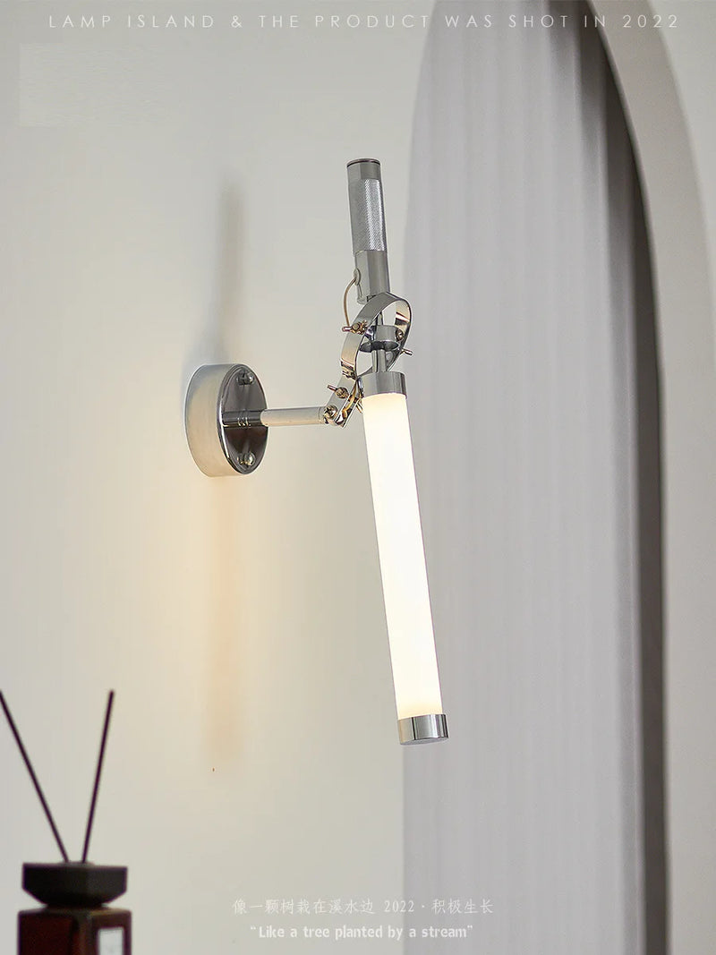 Nordic style industrial metal wall light with LED lampshade