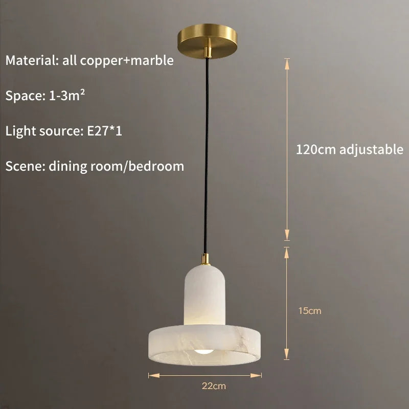 Modern natural marble pendant light for interior decoration - vue 9 sur 9
