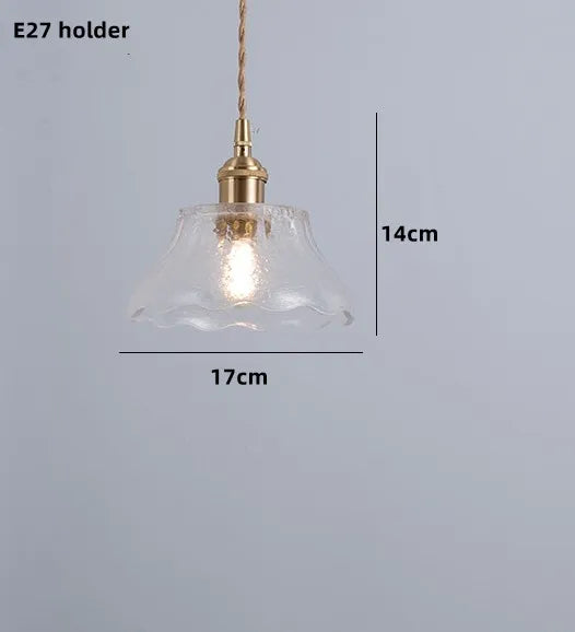 Nordic copper pendant light with stained glass for elegant interiors