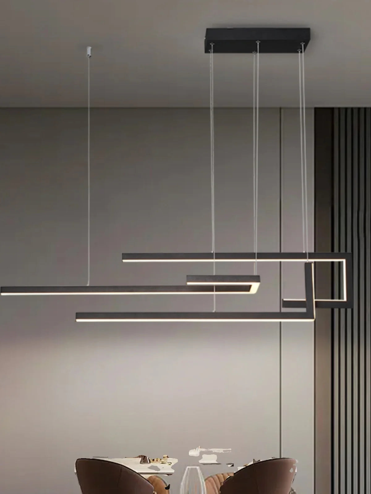 Modern minimalist Nordic LED chandelier for restaurant bar - vue 4 sur 9