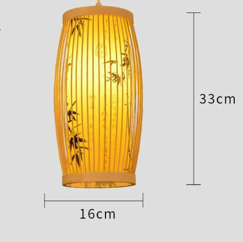 Chinese style hand-woven bamboo chandelier - vue 26 sur 30
