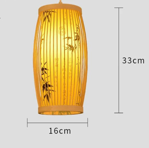 Chinese style hand-woven bamboo chandelier - vue 26 sur 30