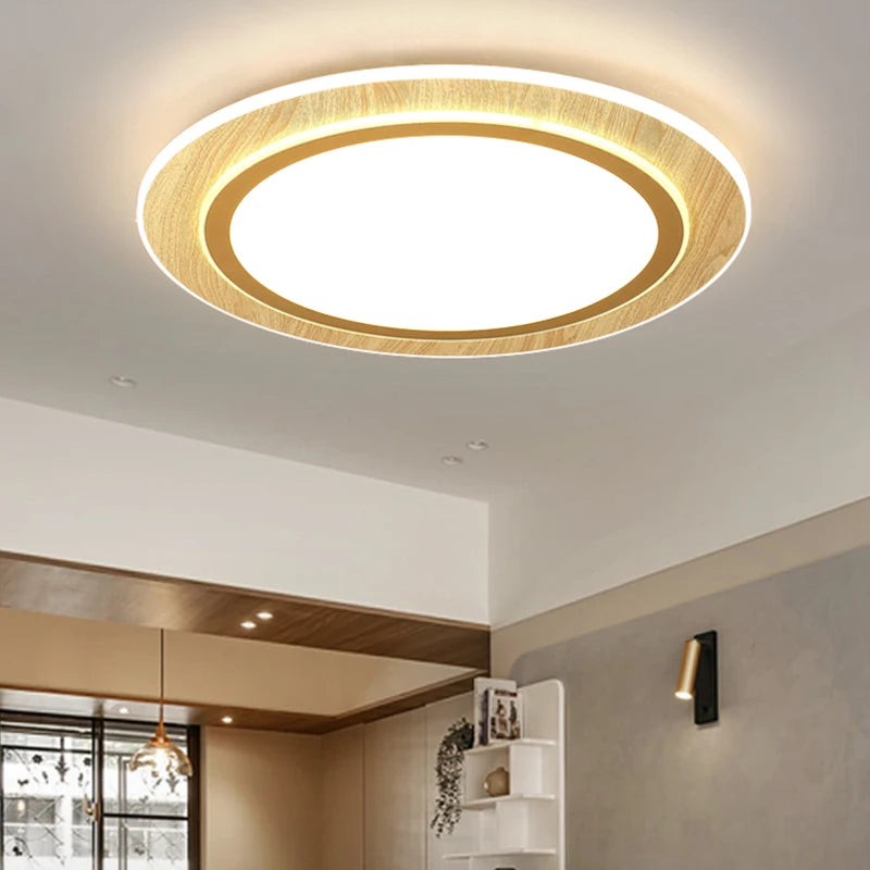 Ultra-slim wooden LED ceiling lights Japanese style