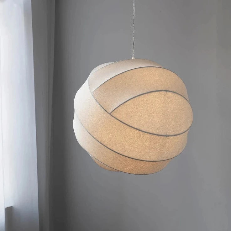 Handmade silk fabric globe chandelier