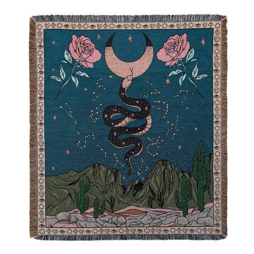 Bohemian pastoral landscape throw blanket for sofa and picnic - vue 8 sur 7