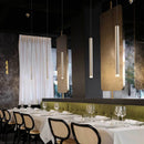 Modern gold LED pendant light for minimalist interiors
