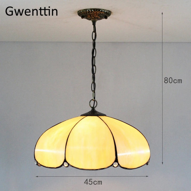 Tiffany stained glass chandelier for interior decoration - vue 8 sur 10
