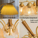 Nordic retro pendant light with pleated fabric shade decorative lamp