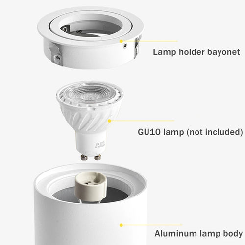 Round LED ceiling light with replaceable bulb and adjustable angle - vue 3 sur 12