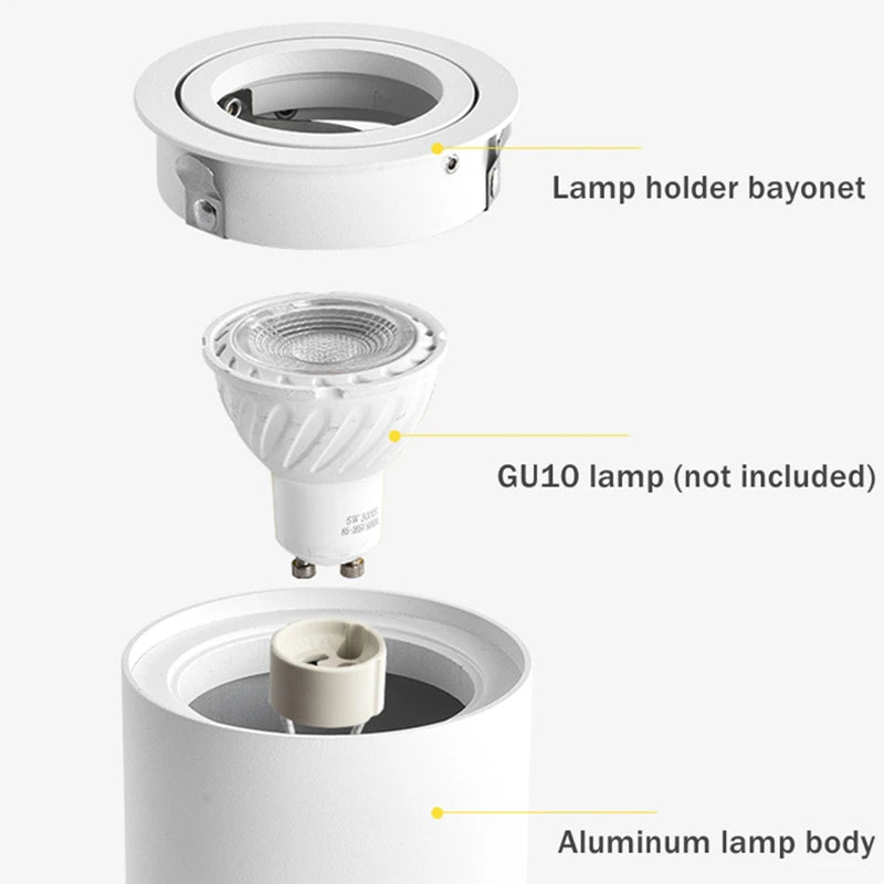 Round LED ceiling light with replaceable bulb and adjustable angle - vue 2 sur 12