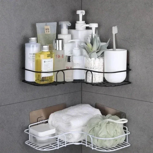 wall-mounted storage shelf for cosmetics and shampoo - vue 3 sur 10