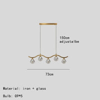 Modern glass and metal pendant light for interiors