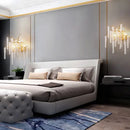 Modern crystal LED wall light with floral branch art deco design