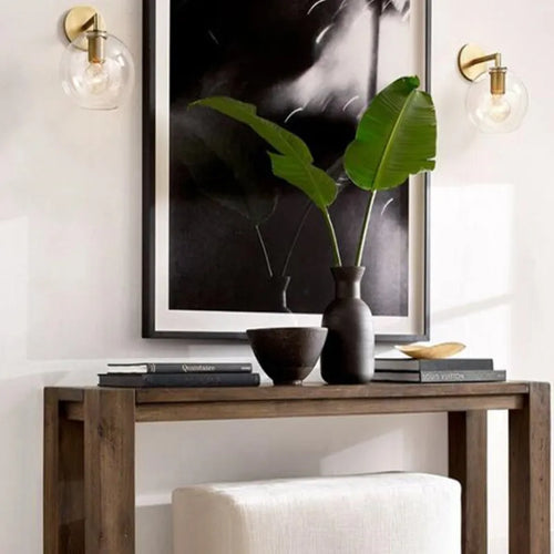 LED wall light with glass and metal shade - vue 7 sur 21
