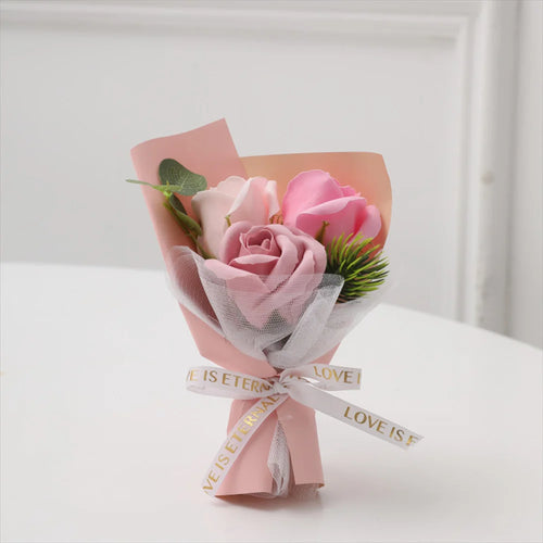 Small decorative artificial rose bouquet for valentine's day