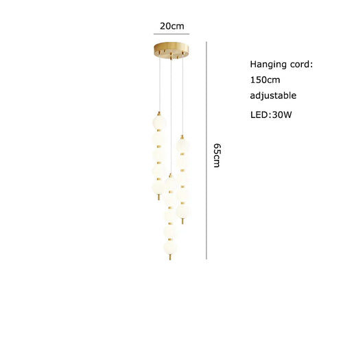 Art deco style glass pendant light in gold and chrome - vue 12 sur 13