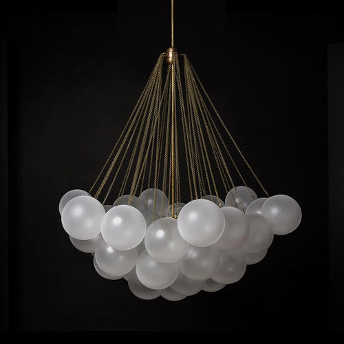 Modern glass ball LED pendant chandelier nordic suspended - vue 3 sur 10