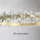 Nordic style K9 crystal chandelier with petal ring and LED