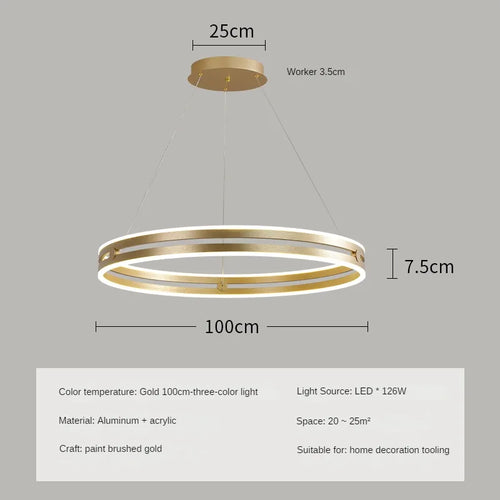 Modern circular chandelier for creative and elegant interior decor - vue 9 sur 15