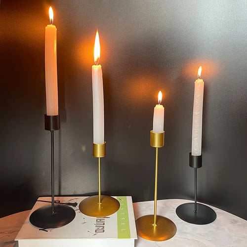 Simple nordic iron candle holder for Christmas and romantic weddings - vue 2 sur 11