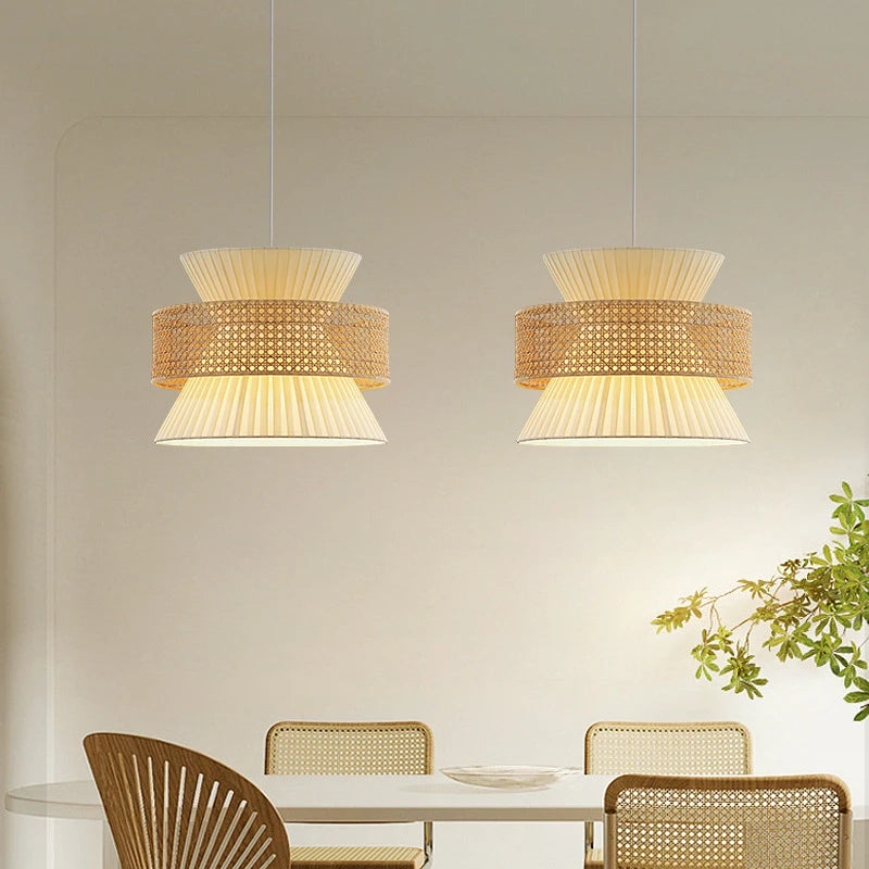 Japanese wabi sabi rattan lamp