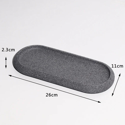 modern bathroom accessory set made of sand and gravel - vue 15 sur 18