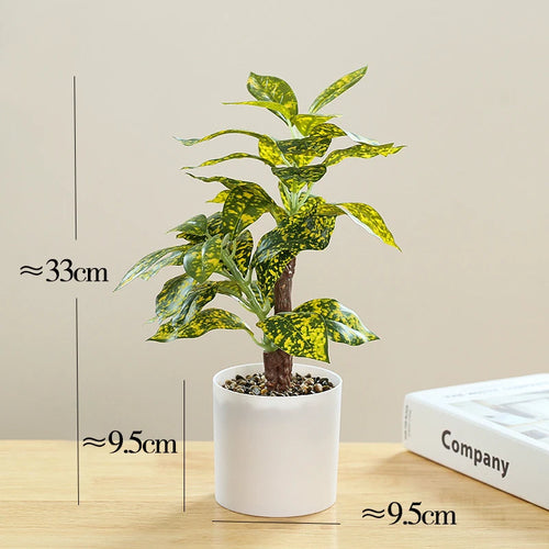 Artificial potted bamboo and monstera plant for home and office decor - vue 10 sur 14