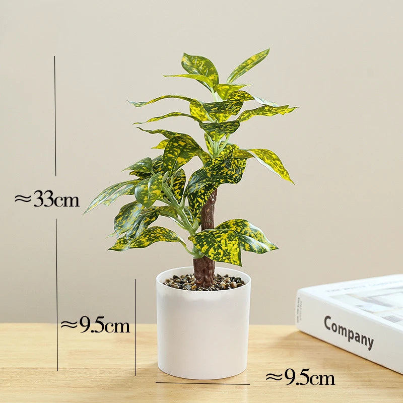 Artificial potted bamboo and monstera plant for home and office decor - vue 9 sur 14