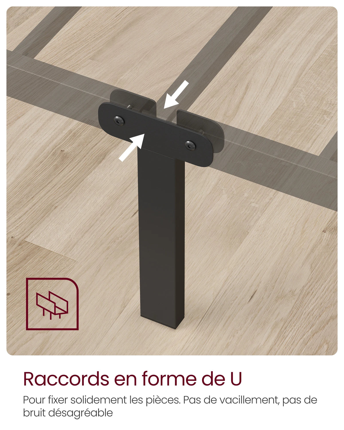VASAGLE Single Bed Frame, Metal Bed Frame, Fits 90 x 190 cm Mattress, Easy Assembly, for Small Spaces, Guest Room