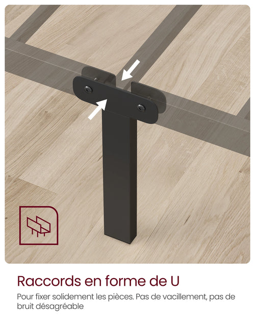 VASAGLE Single Bed Frame, Metal Bed Frame, Fits 90 x 190 cm Mattress, Easy Assembly, for Small Spaces, Guest Room - vue 3 sur 8