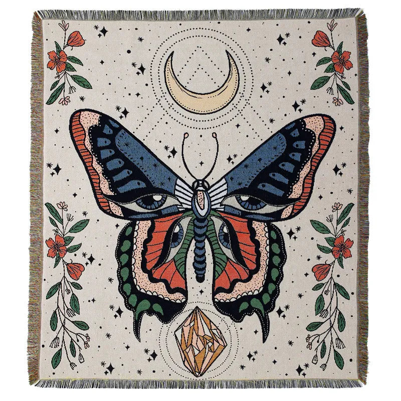 Nordic landscape pattern bohemian throw for sofa