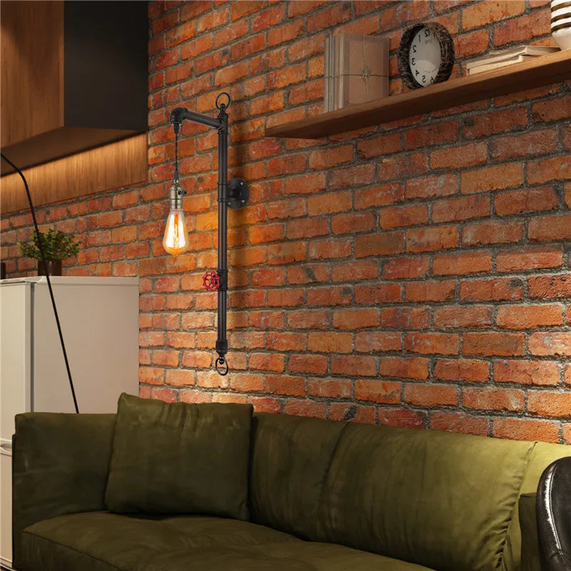 Nordic vintage wall light with switch for interior décor