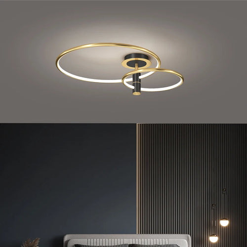 Luxury nordic style circular LED ceiling light for decorative interiors