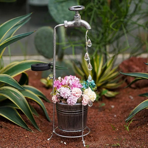 Solar watering tap lights for outdoor garden decor - vue 6 sur 10