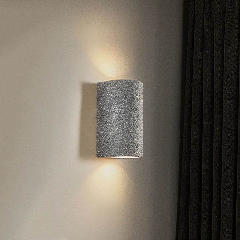Japanese wabi-sabi retro cement LED wall light - vue 3 sur 11