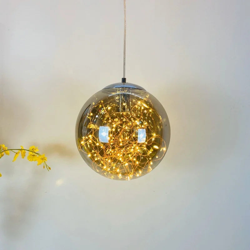 Nordic glass star pendant light for interior decoration