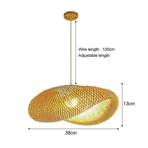 Chinese style hand-woven bamboo chandelier - vue 17 sur 30