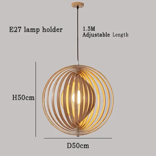 Nordic design wooden pendant light for restaurant