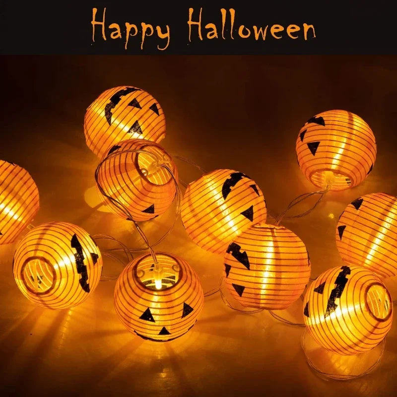 Pumpkin string lights for indoor and outdoor halloween decor