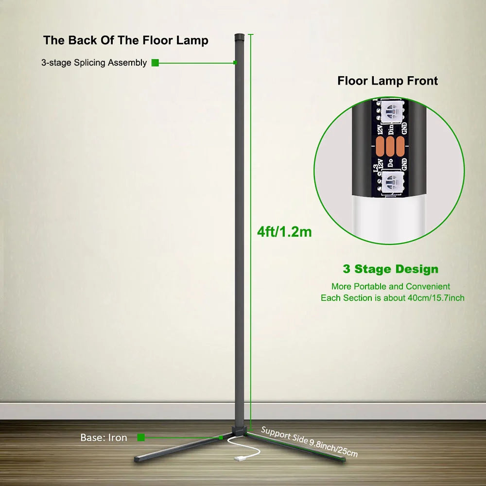 Smart RGB living room lamp with music sync and remote control