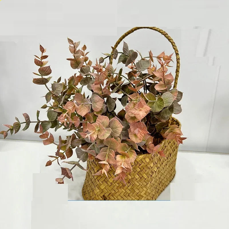 Artificial green eucalyptus leaves for indoor decoration