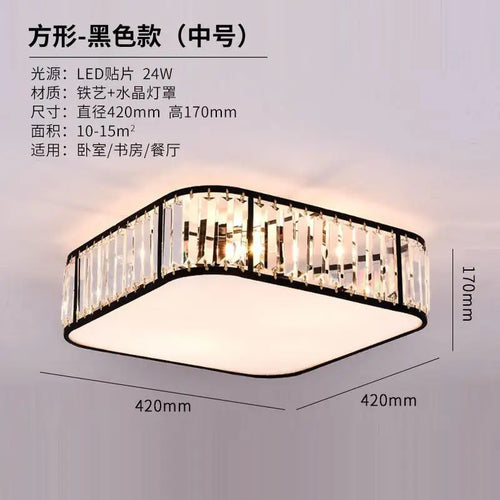 Modern crystal ceiling light european style creative LED fixture - vue 8 sur 12