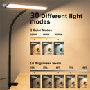 Foldable LED clip desk lamp with eye protection, 3 modes and 10 brightness levels