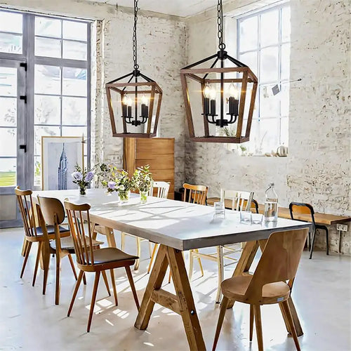 American retro iron birdcage chandelier modern industrial lighting - vue 6 sur 8