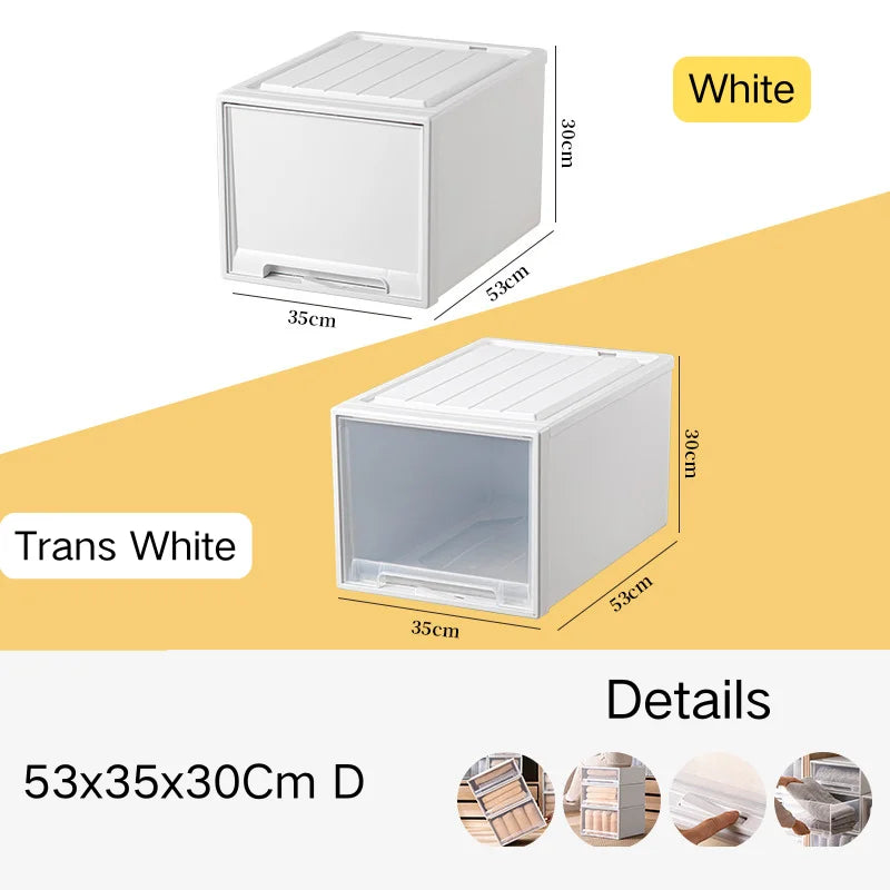 tiroirs empilables en plastique transparent pour rangement pratique - vue 26 sur 48