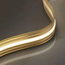 Modern copper LED chandelier with wave design